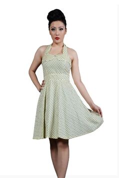 Robe Pin-Up Rockabilly 50's Rétro Pois Noir