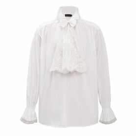 Chemise victorienne homme avec jabot dentelle et noeud amovible