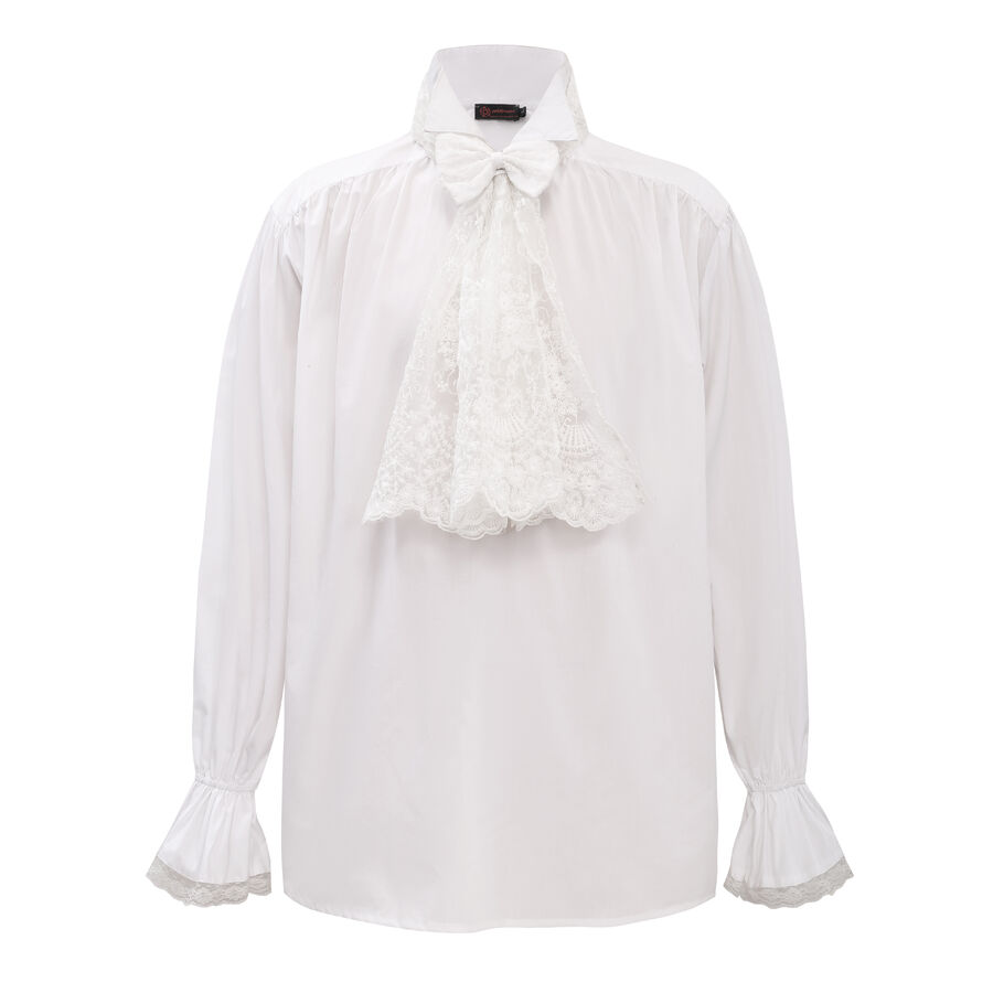 Chemise victorienne homme avec jabot dentelle et noeud amovible
