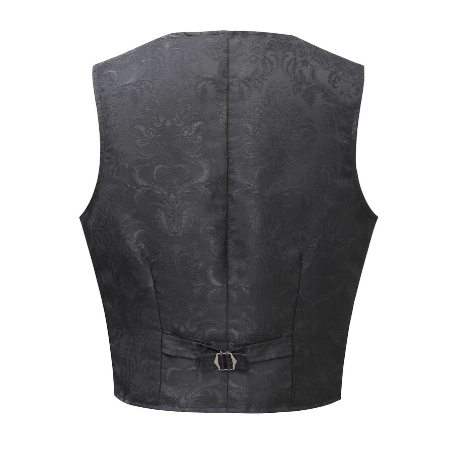 photo n°2 : Gilet victorien steampunk homme - brocart noir/noir à boutons décoratifs