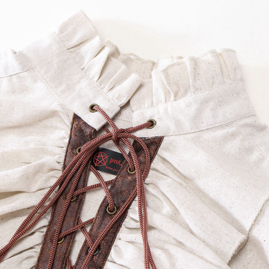 photo n°3 : Chemise médiévale homme avec laçage et empiècements simili cuir