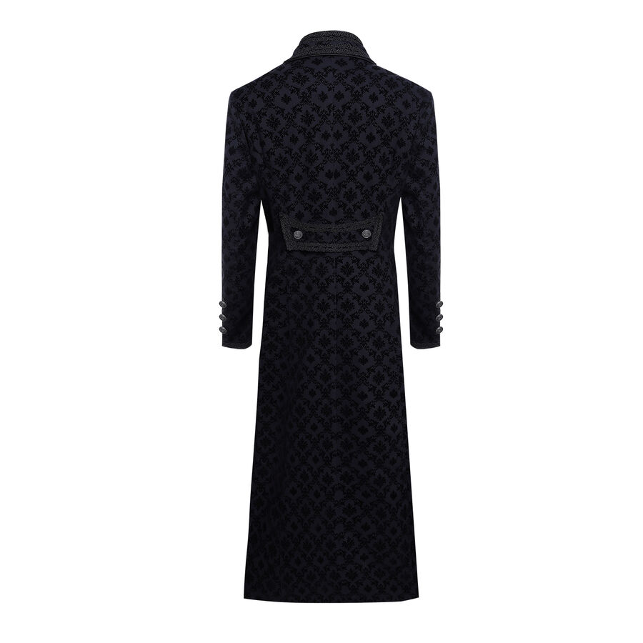 photo n&deg;4 : Manteau gothique long en coton floqu&eacute; velours