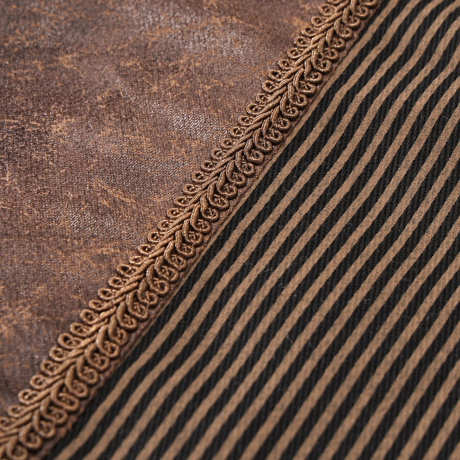 photo n°6 : Gilet steampunk victorien homme - simili cuir vieilli et tissu rayé marron