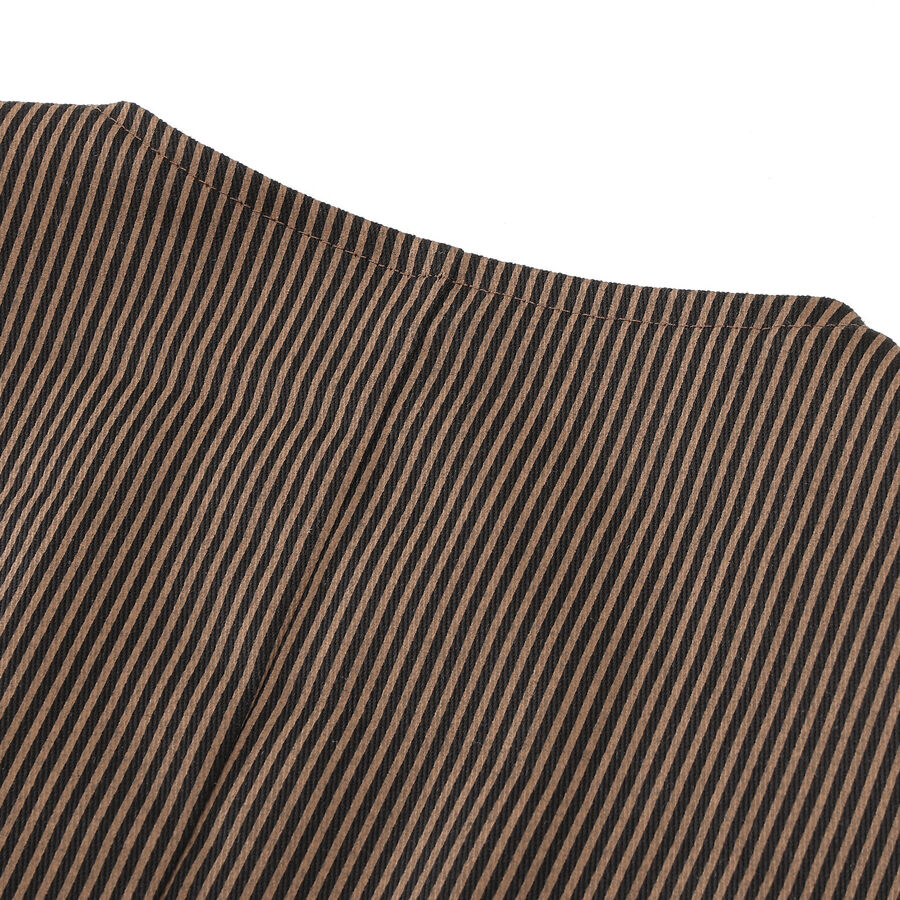 photo n°7 : Gilet steampunk victorien homme - simili cuir vieilli et tissu rayé marron