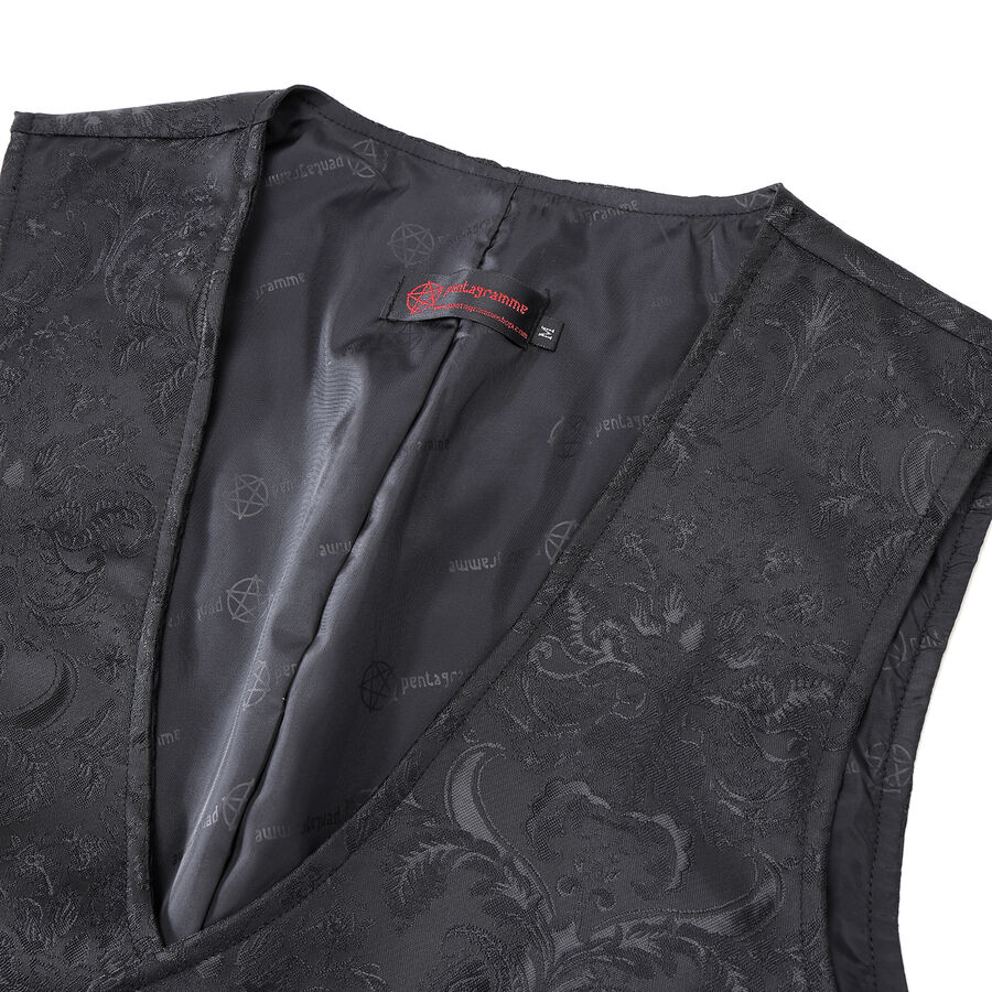 photo n°3 : Gilet victorien steampunk homme - brocart noir/noir à boutons décoratifs