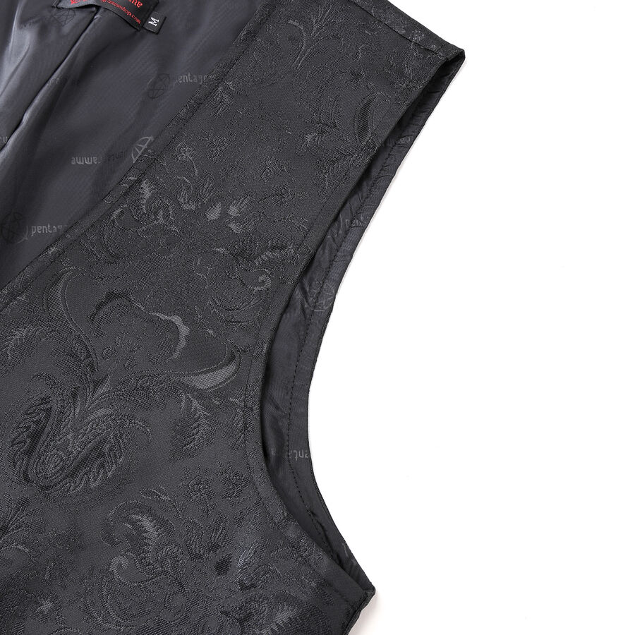 photo n°4 : Gilet victorien steampunk homme - brocart noir/noir à boutons décoratifs