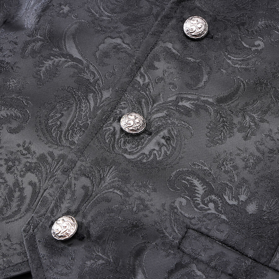 photo n°5 : Gilet victorien steampunk homme - brocart noir/noir à boutons décoratifs