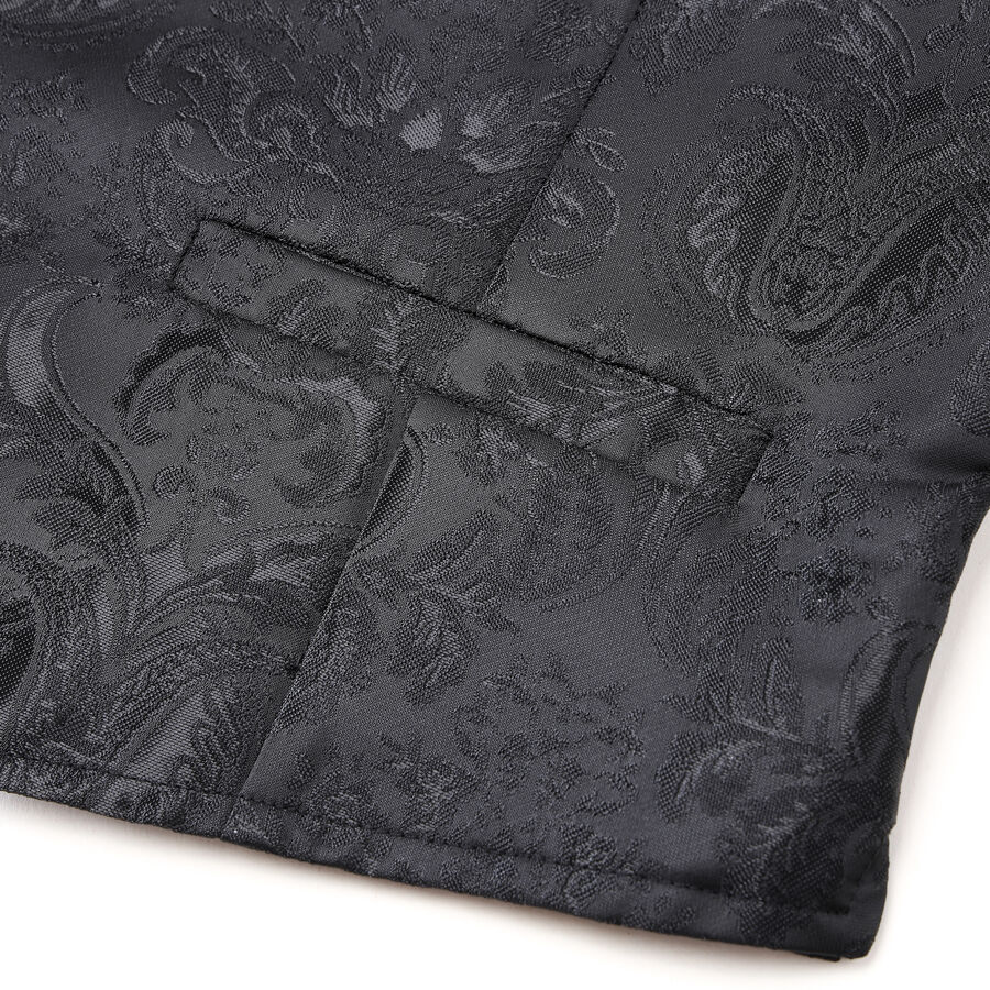 photo n°6 : Gilet victorien steampunk homme - brocart noir/noir à boutons décoratifs