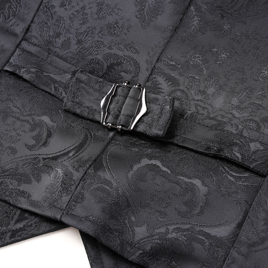 photo n°8 : Gilet victorien steampunk homme - brocart noir/noir à boutons décoratifs