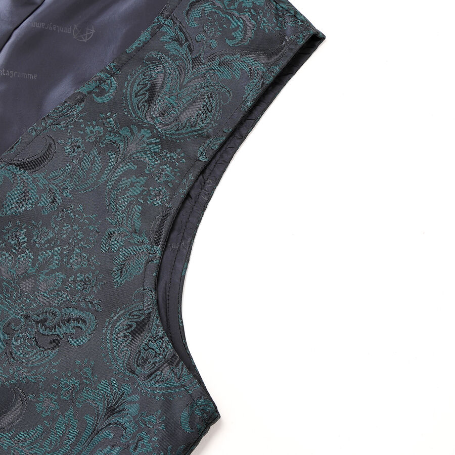 photo n°4 : Gilet victorien steampunk homme - brocart vert/noir à boutons décoratifs