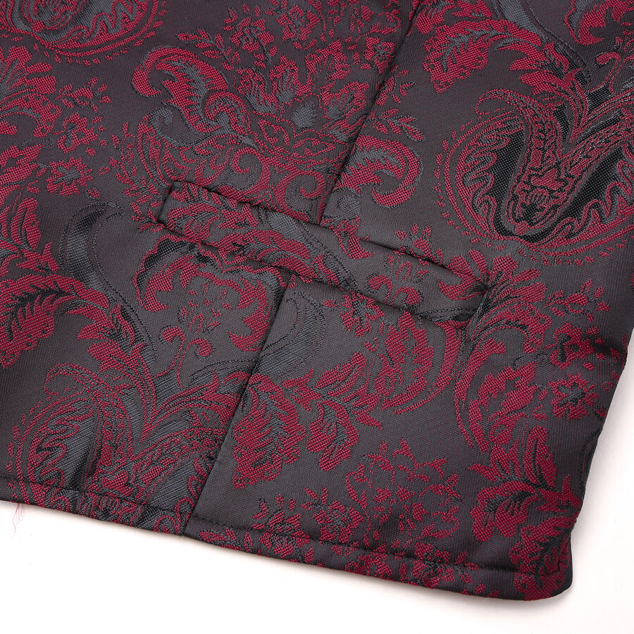 photo n°6 : Gilet victorien steampunk homme - brocart bordeaux/noir à boutons décoratifs