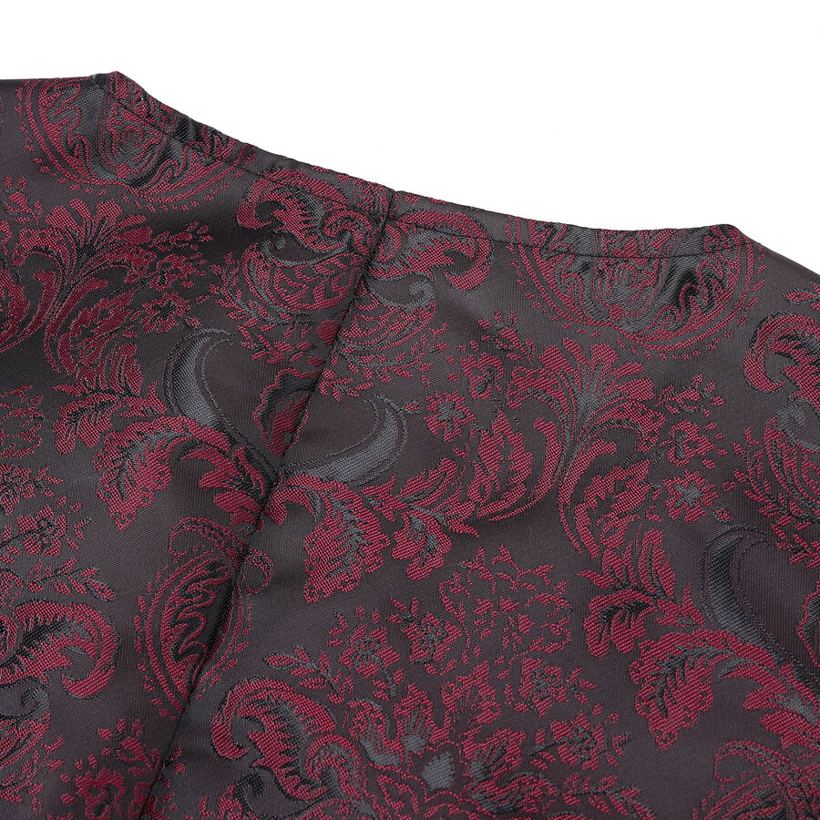 photo n°7 : Gilet victorien steampunk homme - brocart bordeaux/noir à boutons décoratifs