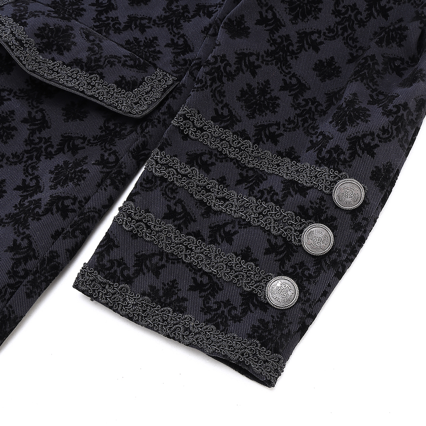 photo n&deg;8 : Manteau gothique long en coton floqu&eacute; velours