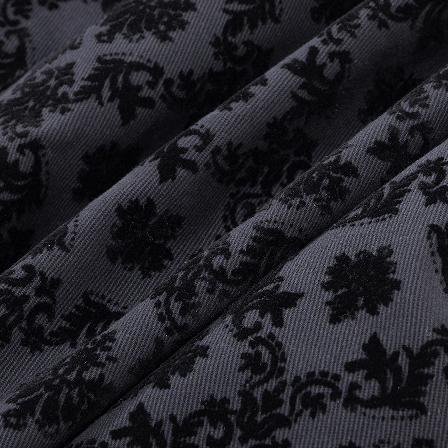 photo n&deg;11 : Manteau gothique long en coton floqu&eacute; velours