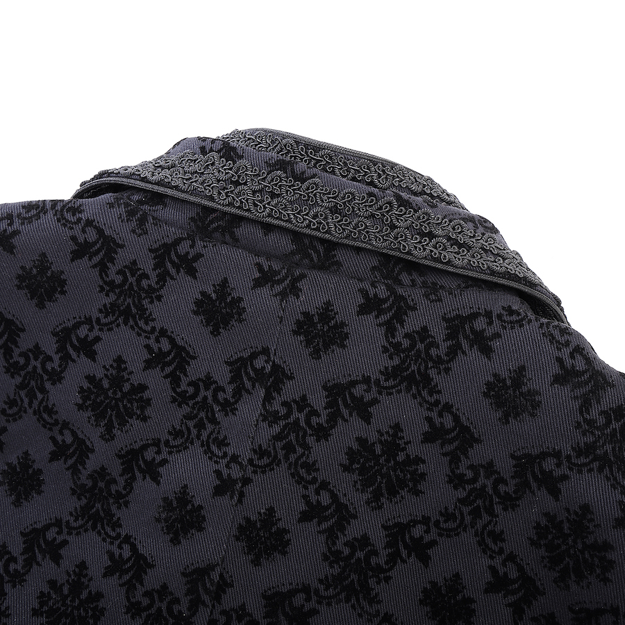 photo n&deg;10 : Manteau gothique long en coton floqu&eacute; velours
