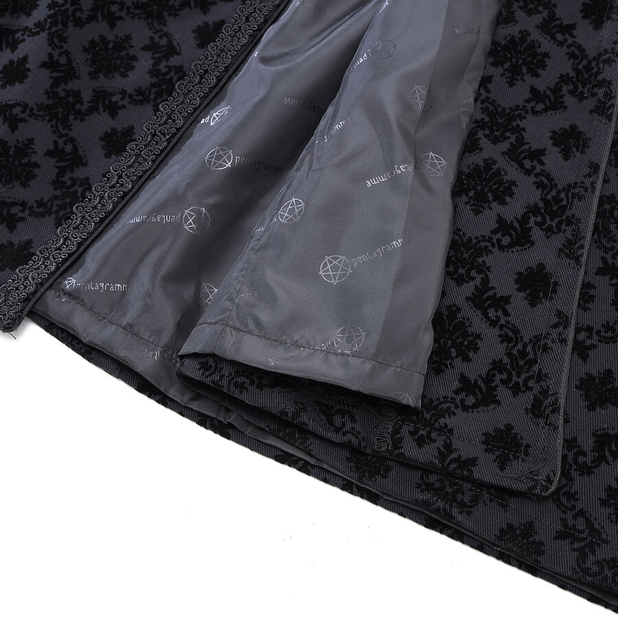 photo n&deg;12 : Manteau gothique long en coton floqu&eacute; velours