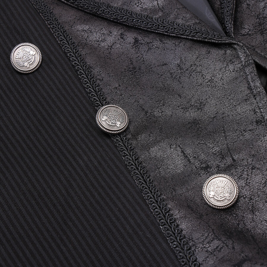 photo n&deg;8 : Veste steampunk homme ray&eacute;e avec imitation cuir et engrenages