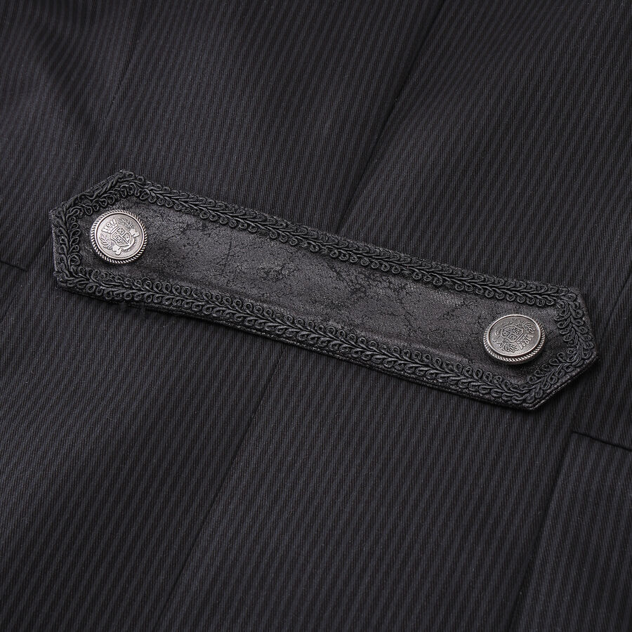 photo n&deg;15 : Veste steampunk homme ray&eacute;e avec imitation cuir et engrenages