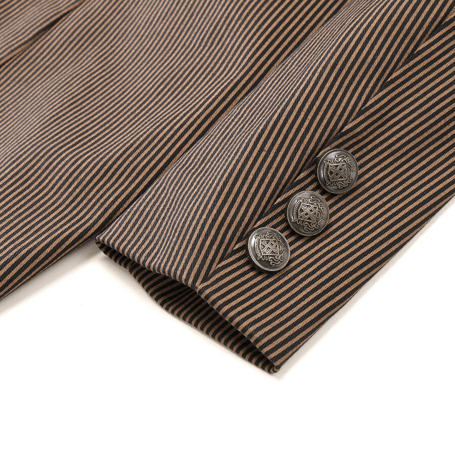 photo n&deg;8 : Veste steampunk homme ray&eacute;e avec imitation cuir et engrenages