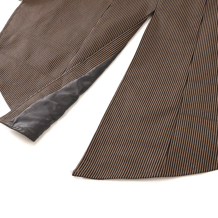 photo n&deg;9 : Veste steampunk homme ray&eacute;e avec imitation cuir et engrenages