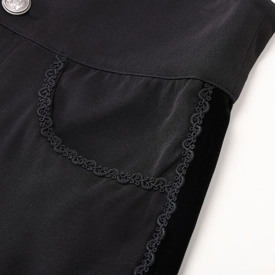 photo n&deg;4 : Pantalon coton noir steampunk taille haute &agrave; boutons Argent&eacute;s