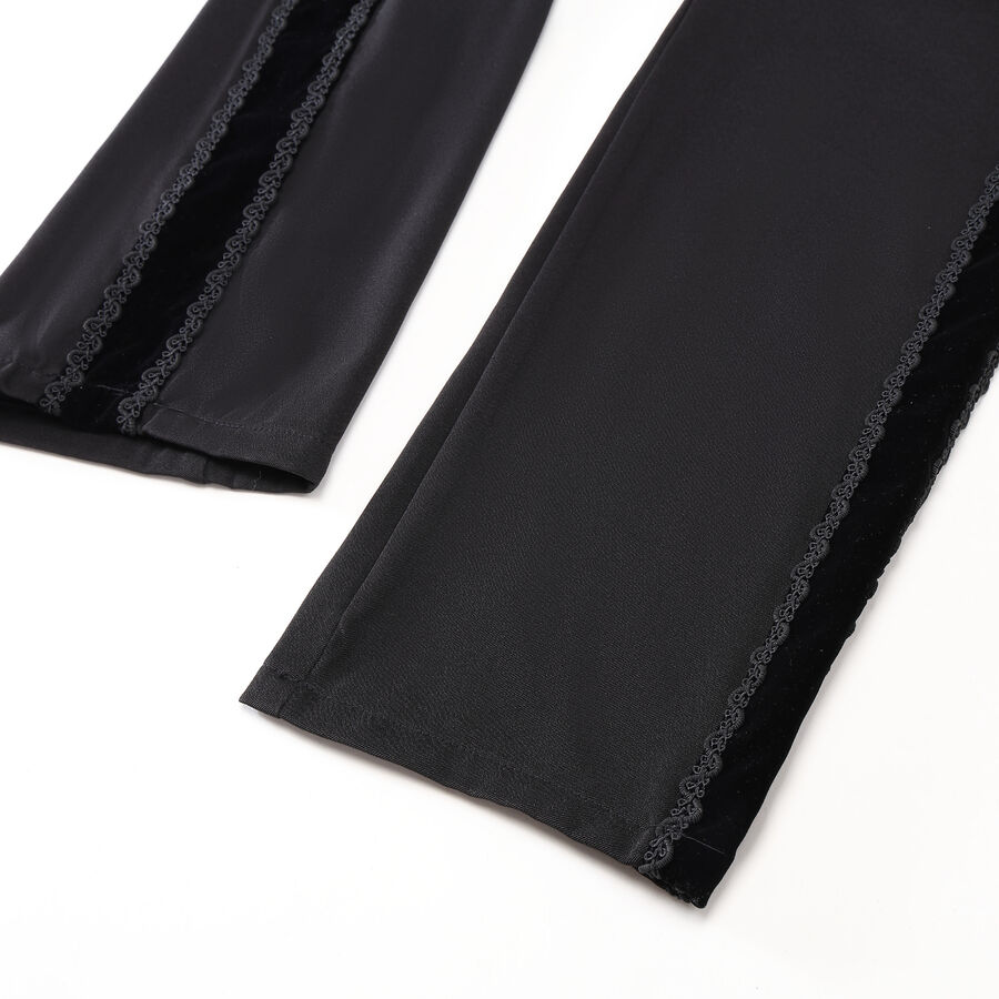 photo n&deg;6 : Pantalon coton noir steampunk taille haute &agrave; boutons Argent&eacute;s