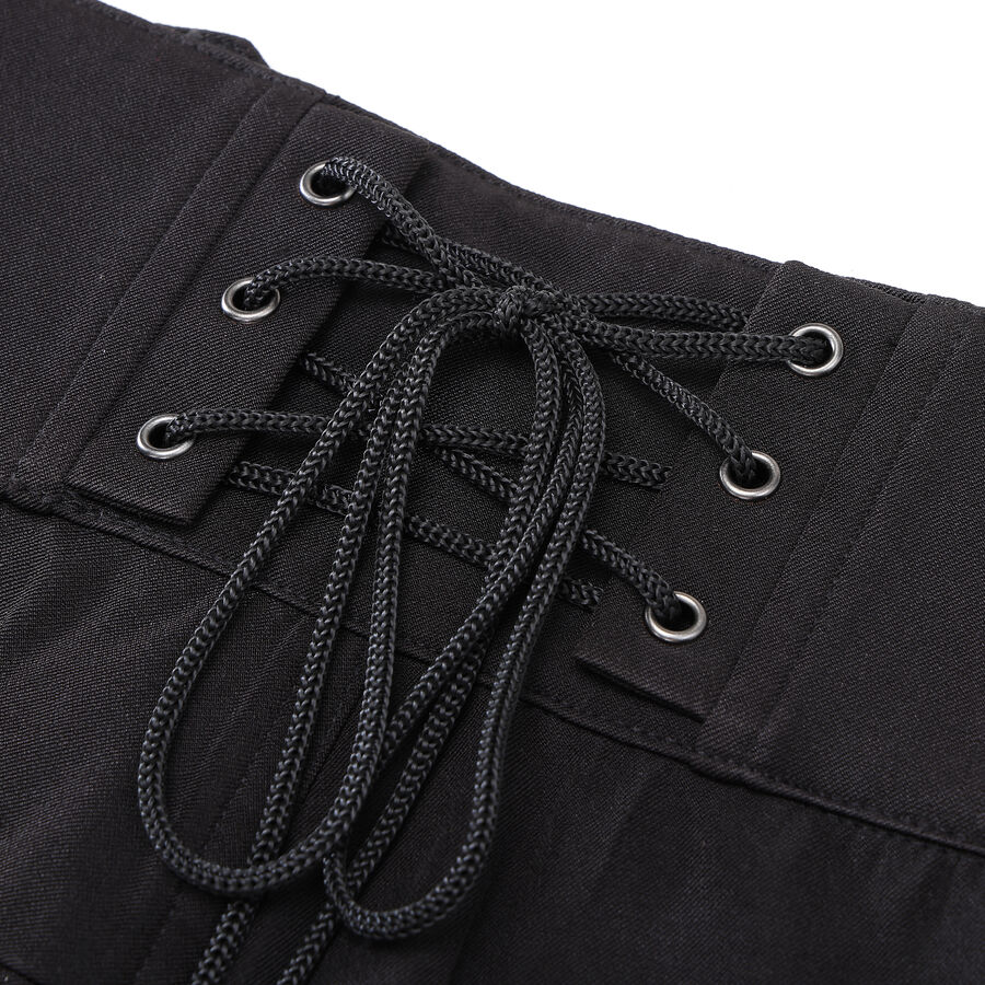 photo n&deg;8 : Pantalon coton noir steampunk taille haute &agrave; boutons Argent&eacute;s