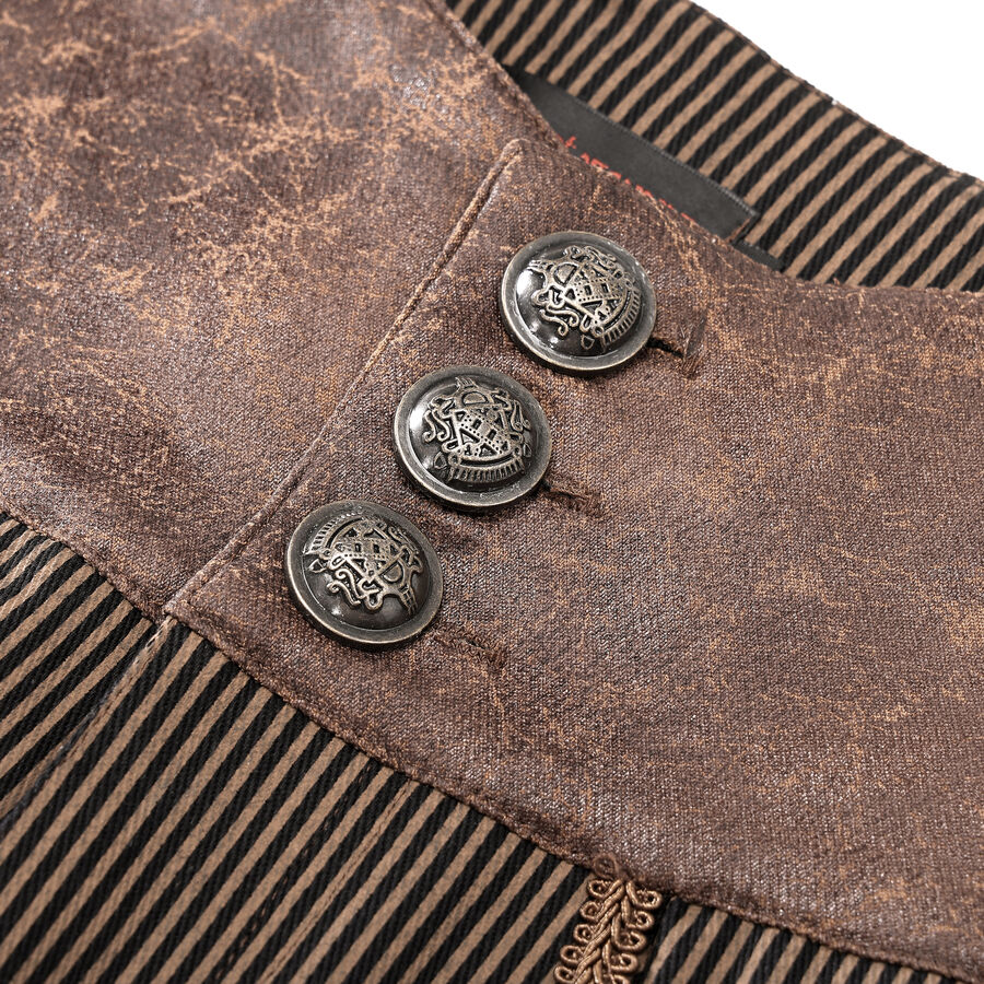 photo n&deg;5 : Pantalon ray&eacute; steampunk taille haute &agrave; boutons bronze