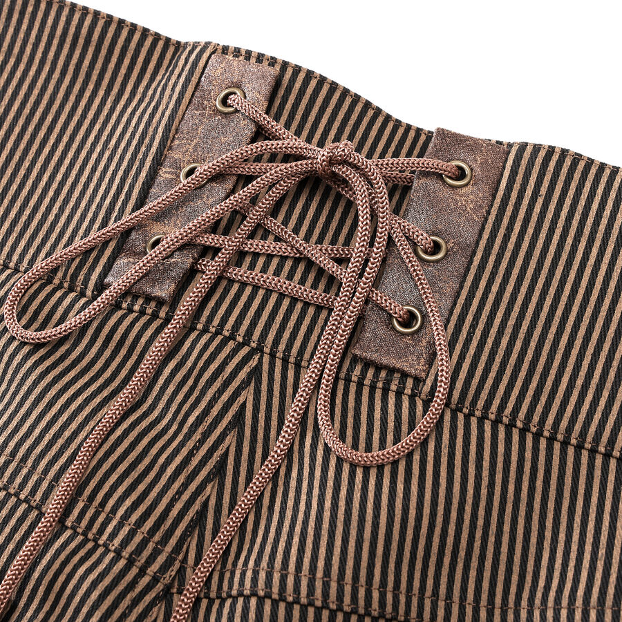 photo n&deg;8 : Pantalon ray&eacute; steampunk taille haute &agrave; boutons bronze