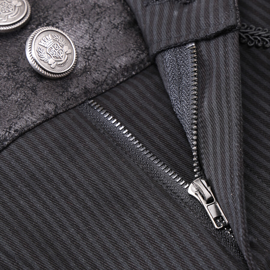 photo n&deg;3 : Pantalon ray&eacute; steampunk taille haute &agrave; boutons argent