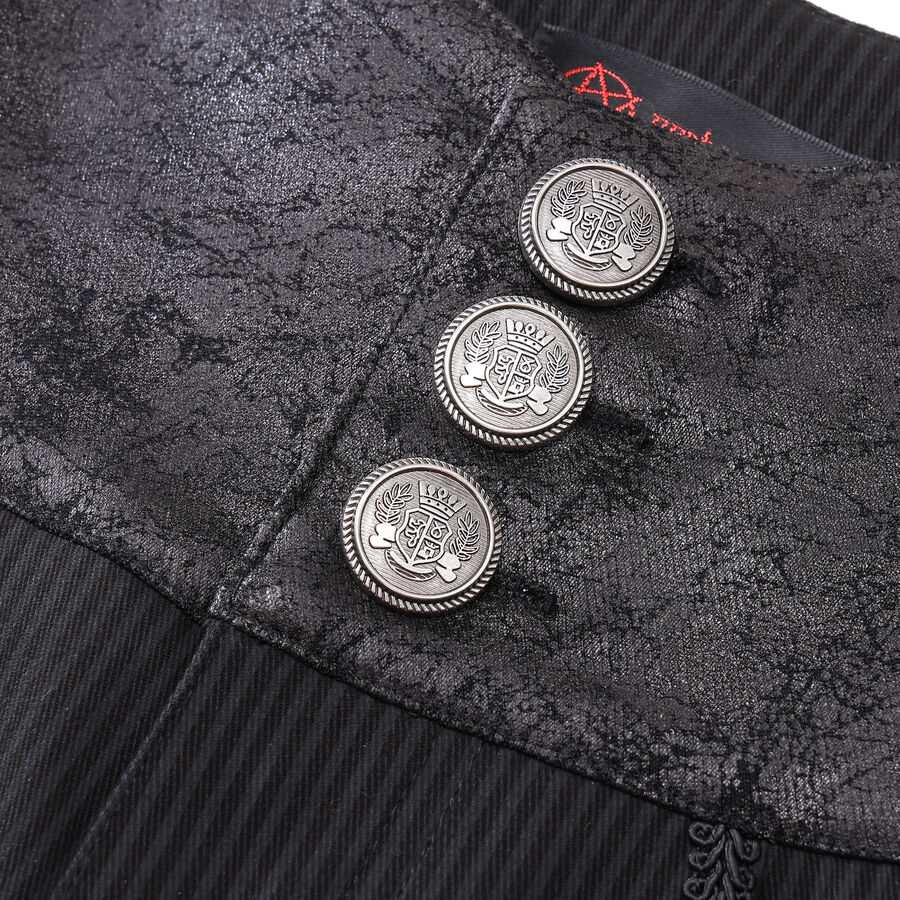 photo n&deg;4 : Pantalon ray&eacute; steampunk taille haute &agrave; boutons argent