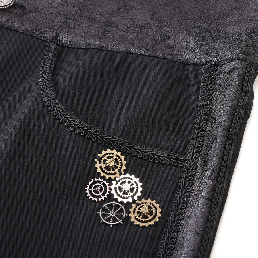 photo n&deg;5 : Pantalon ray&eacute; steampunk taille haute &agrave; boutons argent