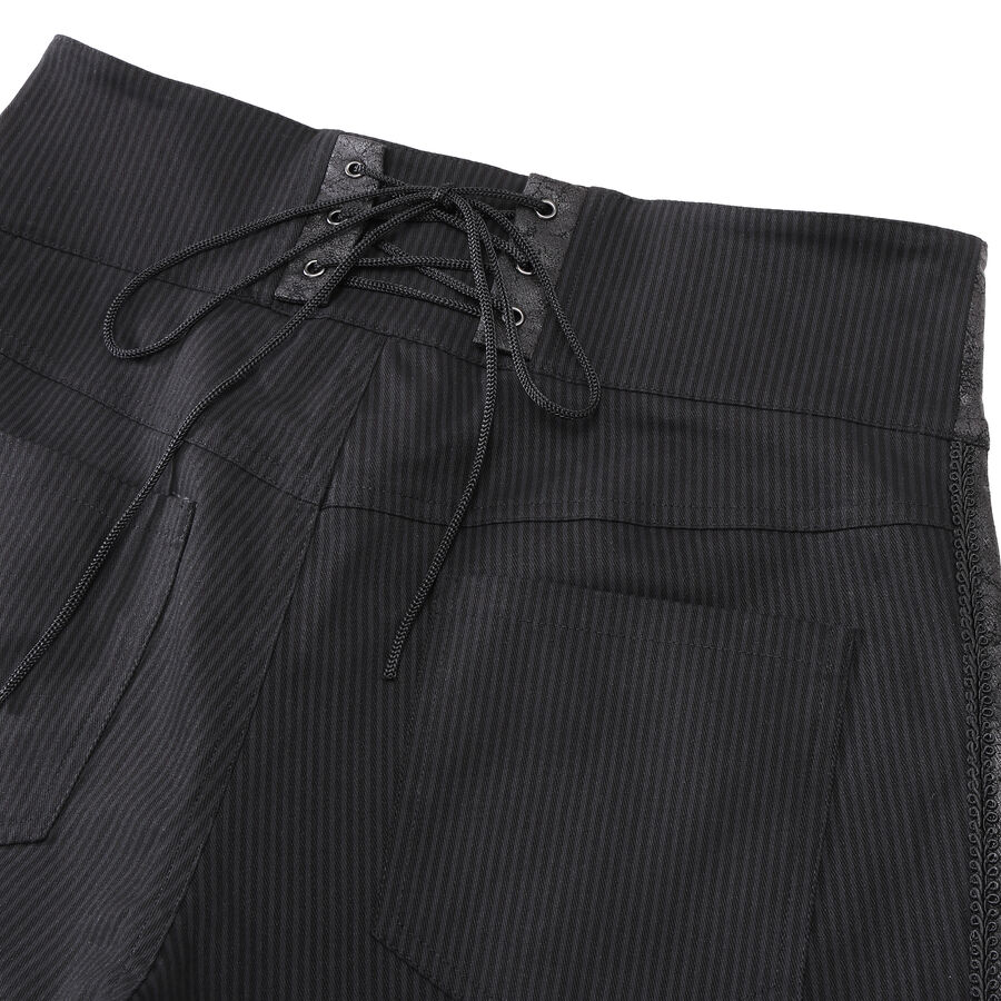 photo n&deg;7 : Pantalon ray&eacute; steampunk taille haute &agrave; boutons argent