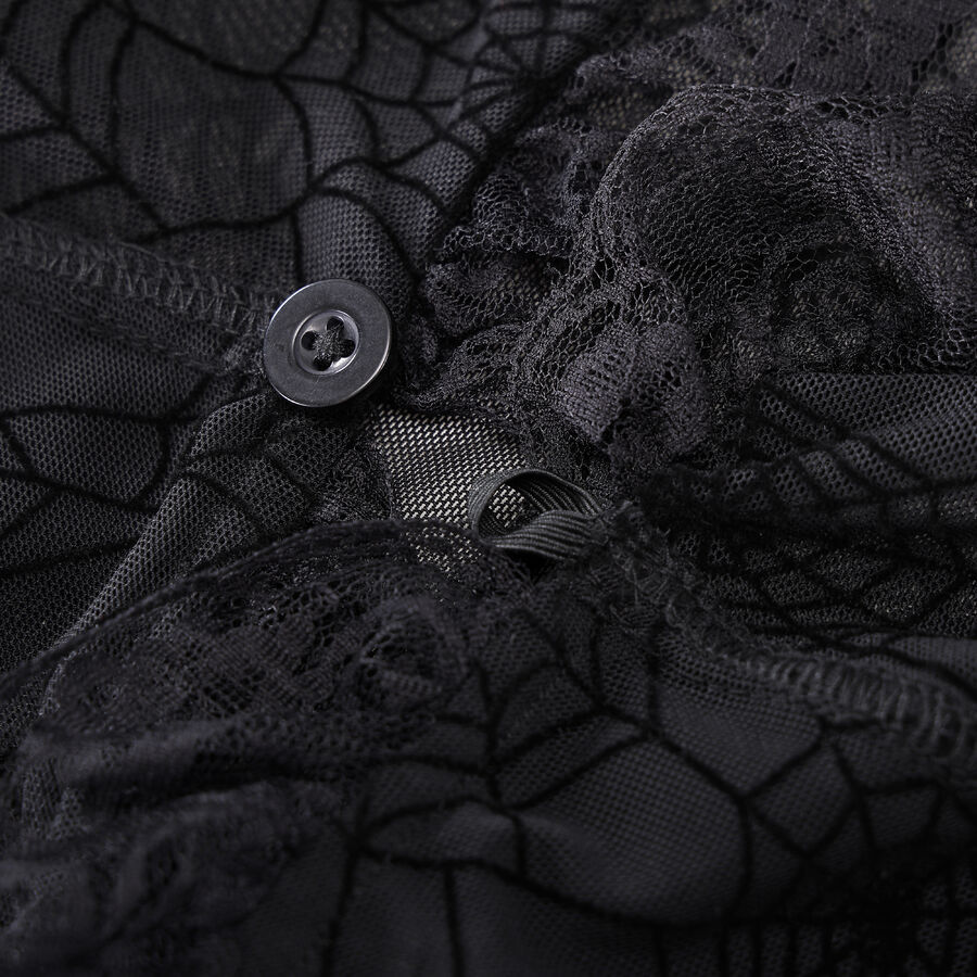 photo n&deg;6 : Bol&eacute;ro gothique en dentelle noire avec manches &eacute;vas&eacute;es motif toile d'araign&eacute;e