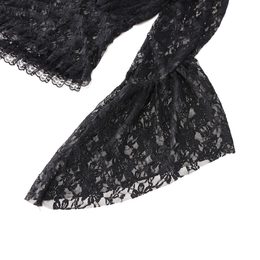 photo n&deg;7 : Bol&eacute;ro gothique en dentelle noire &agrave; manches &eacute;vas&eacute;es