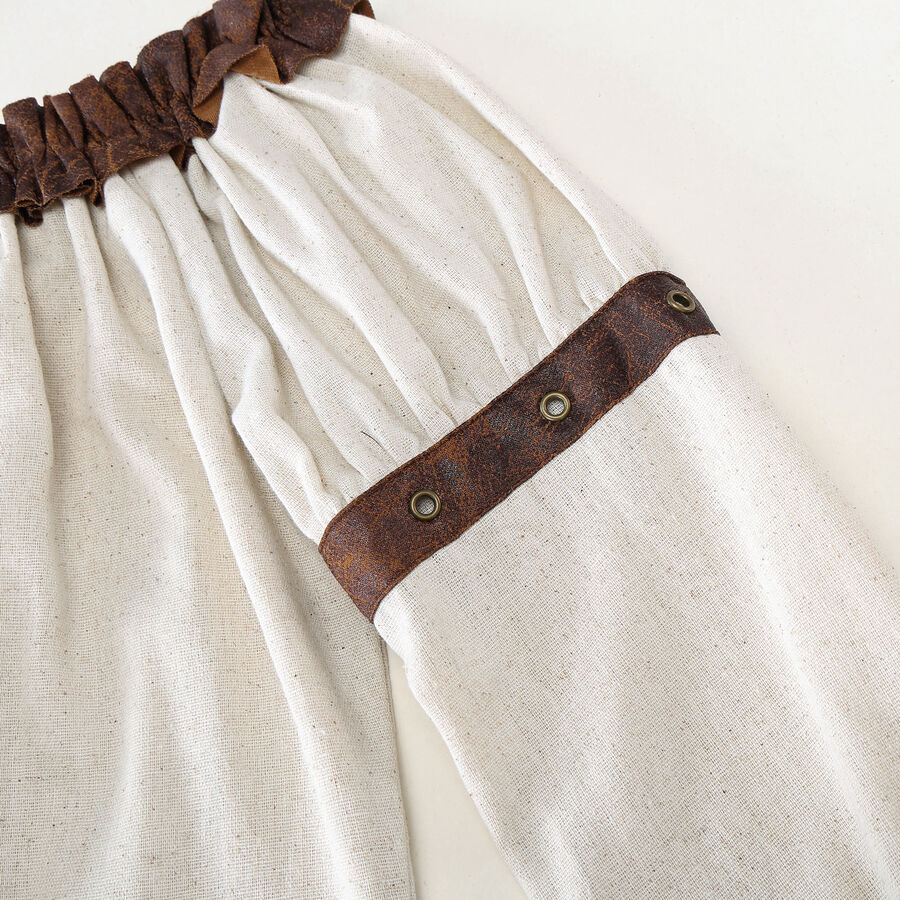 photo n&deg;6 : Blouse steampunk femme &eacute;paules d&eacute;nud&eacute;es avec volants et la&ccedil;age