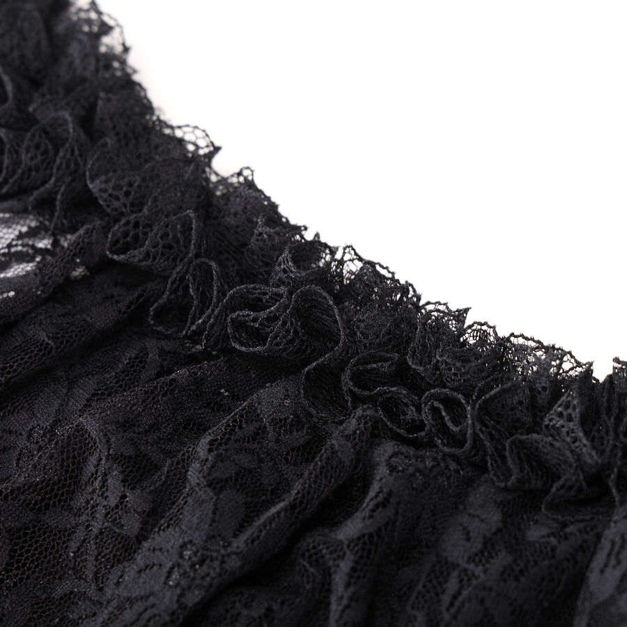 photo n&deg;10 : Blouse gothique en dentelle noire &eacute;paules d&eacute;nud&eacute;es, manches longues