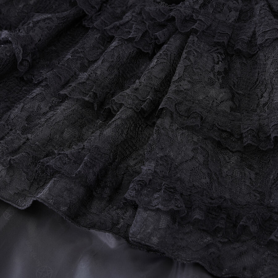 photo n&deg;4 : Jupe corset gothique longue en velours et dentelle noire