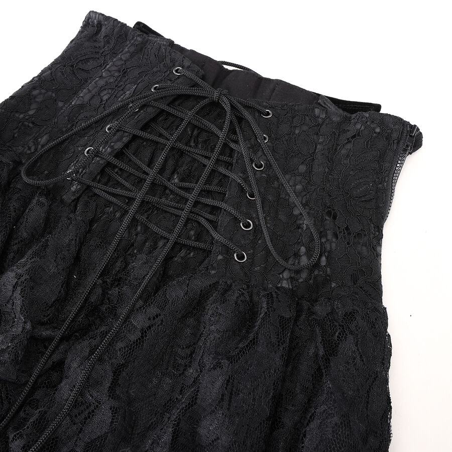 photo n&deg;6 : Jupe corset gothique longue en velours et dentelle noire