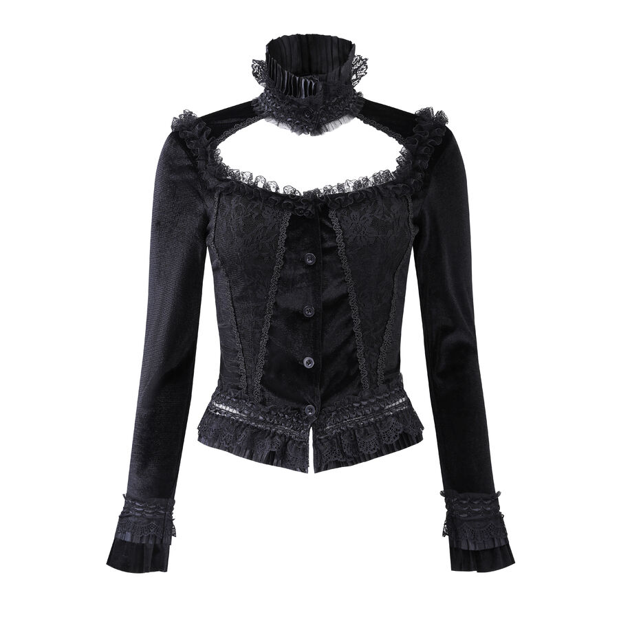 Haut gothique en velours avec dentelle