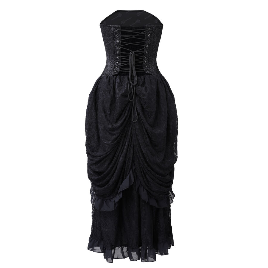 photo n°2 : Robe corset gothique victorienne noire rouge - Édition Minuit