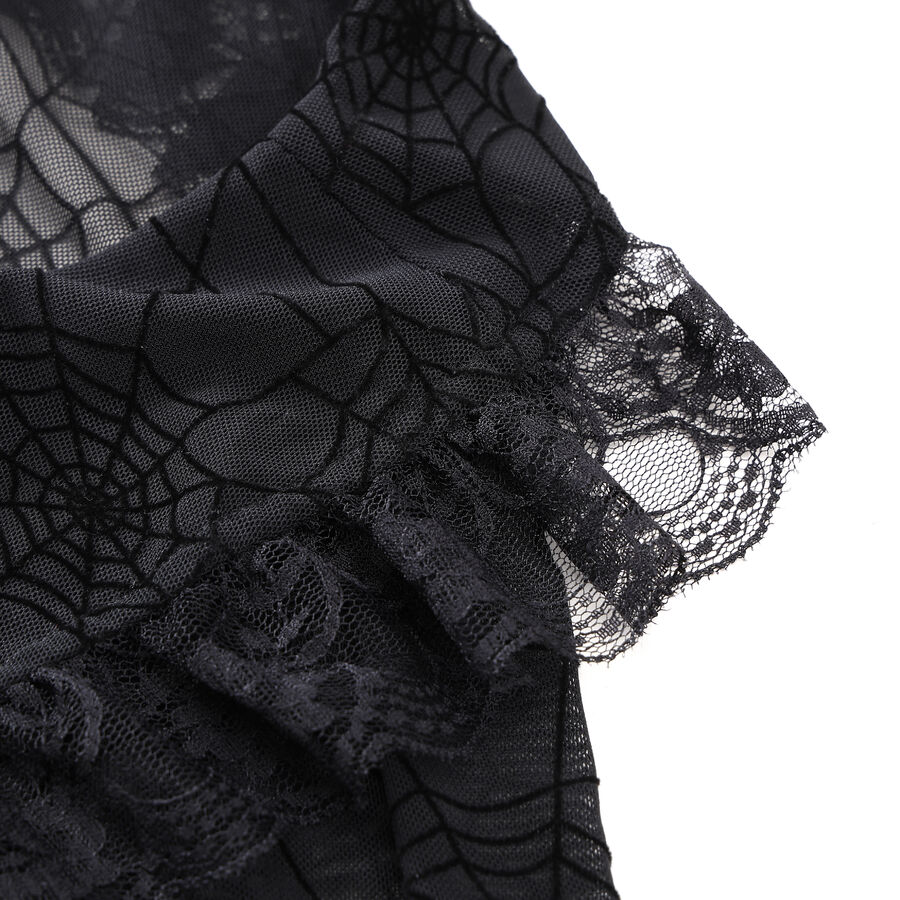 photo n&deg;4 : Bol&eacute;ro gothique en dentelle noire avec manches &eacute;vas&eacute;es motif toile d'araign&eacute;e