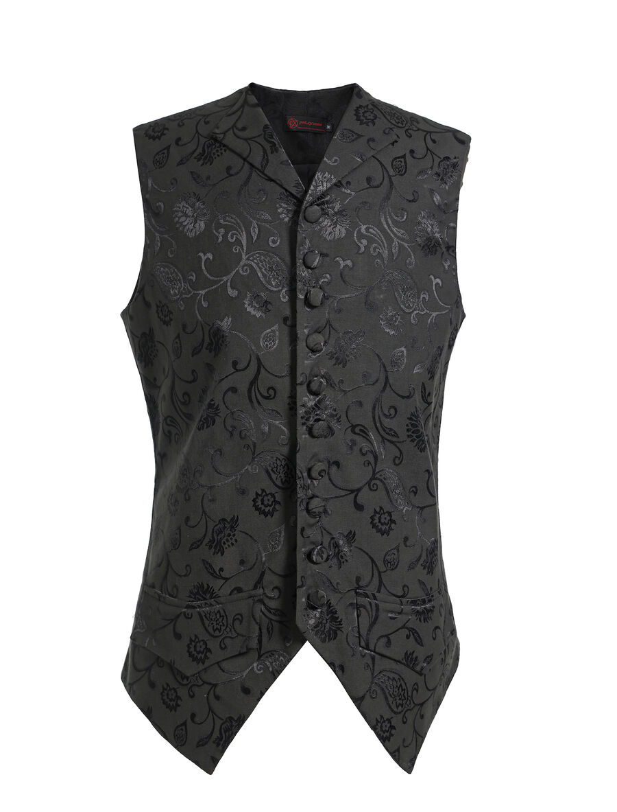 photo n°5 : Gilet Homme Gothique Steampunk Victorien Brocard blanc