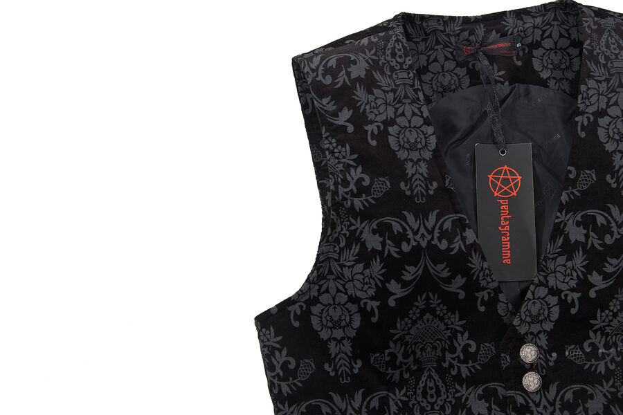 photo n°8 : Gilet Homme Gothique Steampunk Victorien velour Noir
