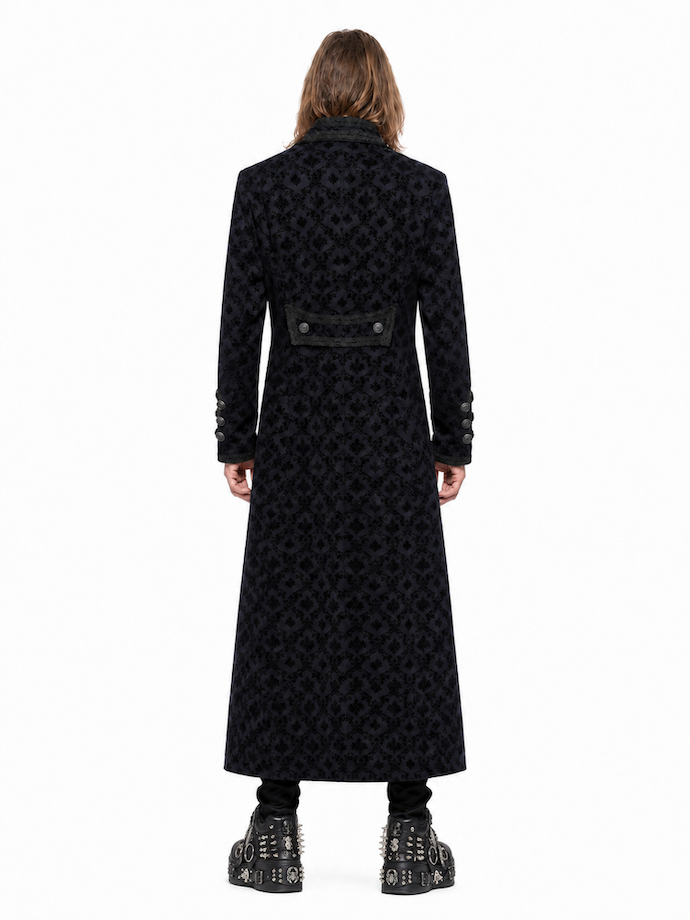 photo n&deg;2 : Manteau gothique long en coton floqu&eacute; velours