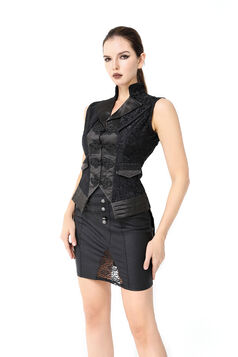 Gilet sexy gothique en dentelle pour femme