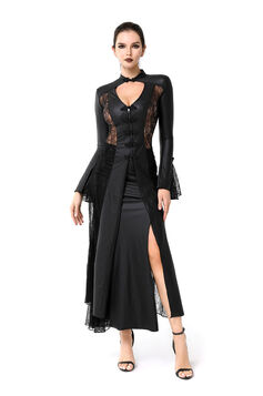 Veste Gothique sexy en dentelle noir pour femme