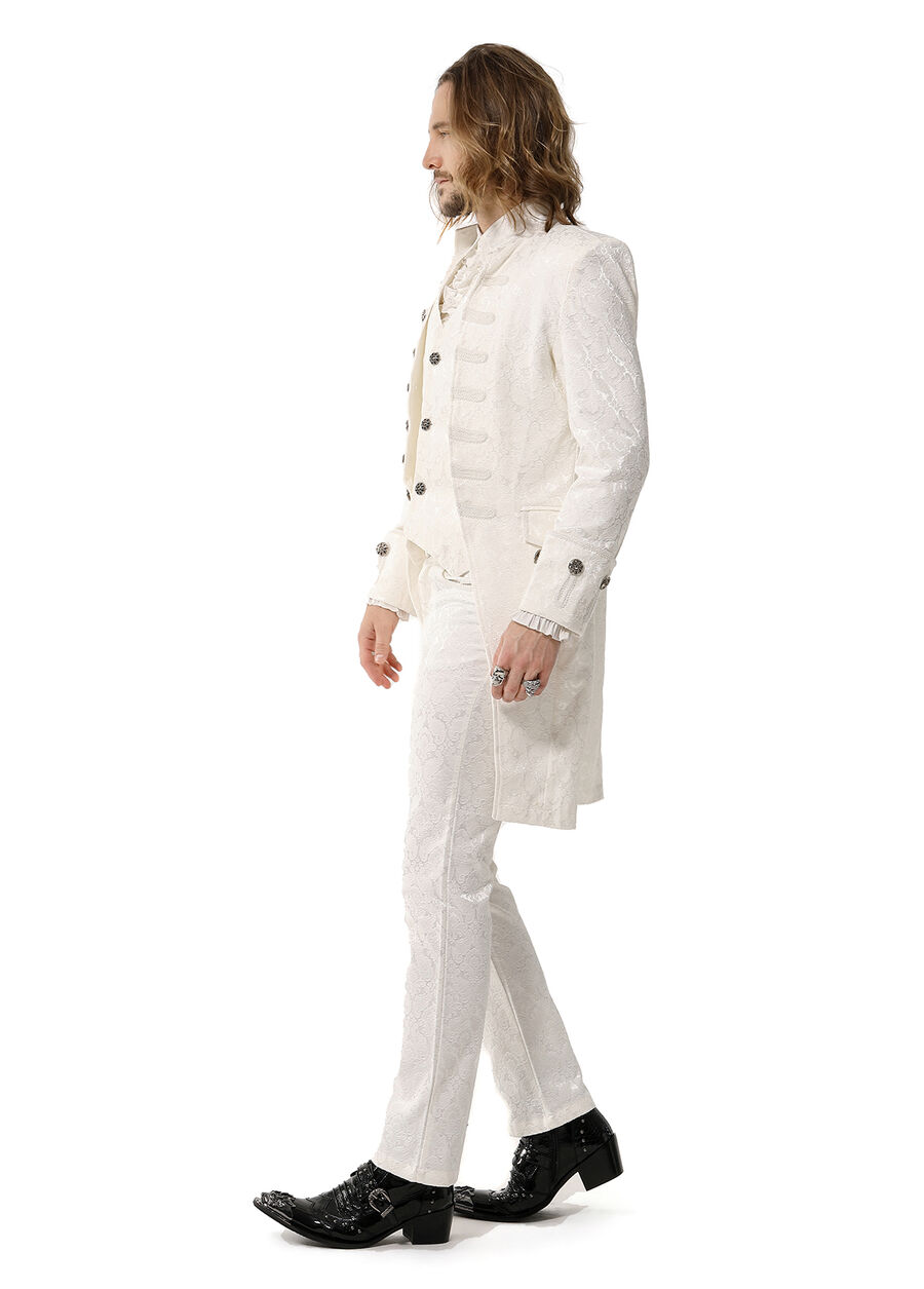 photo n°6 : Manteau Homme Gothique Aristocrate Victorien Brocard Blanc