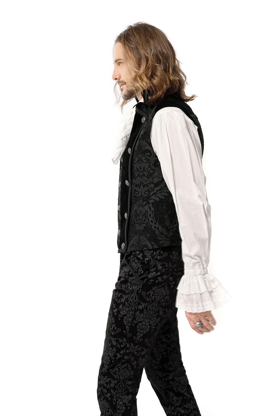 photo n°5 : Gilet Homme Gothique Steampunk Victorien Brocard black