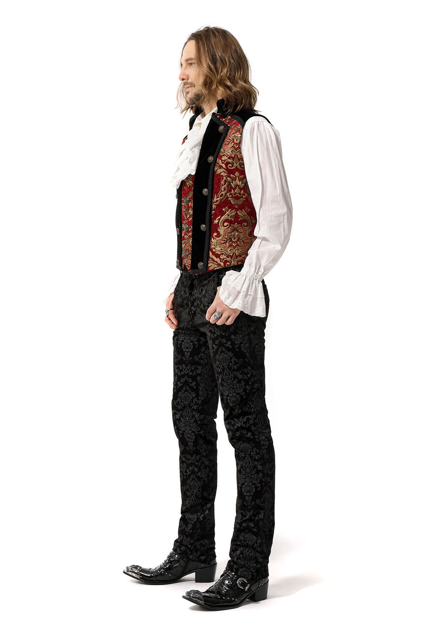 photo n°4 : Gilet Homme Gothique Steampunk Victorien Brocard red